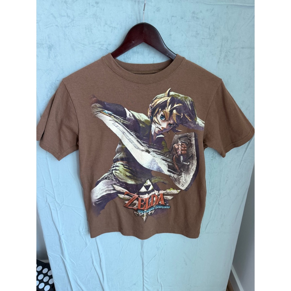 Nintendo Legend of Zelda Skyward Sword Graphic Retro Gamer Unisex Kids XL Brown